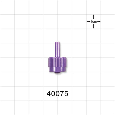 Male ENFit Connector, Purple - Fits 8 FR OD Tubing (0.106 inch, 2.69 mm) - 40075