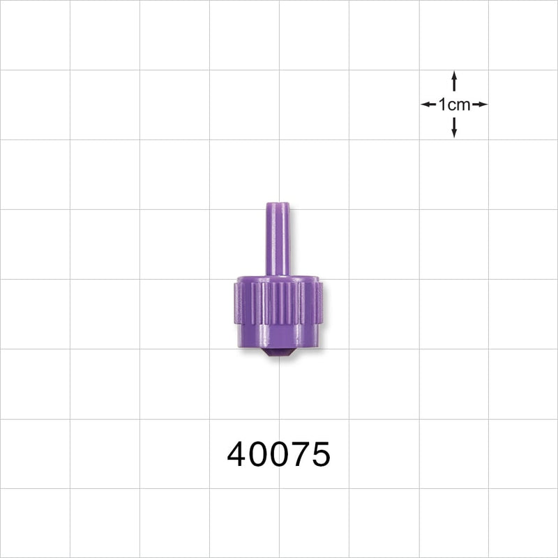 Male ENFit Connector, Purple - Fits 8 FR OD Tubing (0.106 inch, 2.69 mm) - 40075