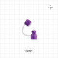 Female ENFit Connector with Cap on Strap, Purple - Fits 12 FR OD Tubing (0.157 inch, 3.99 mm) - 40091