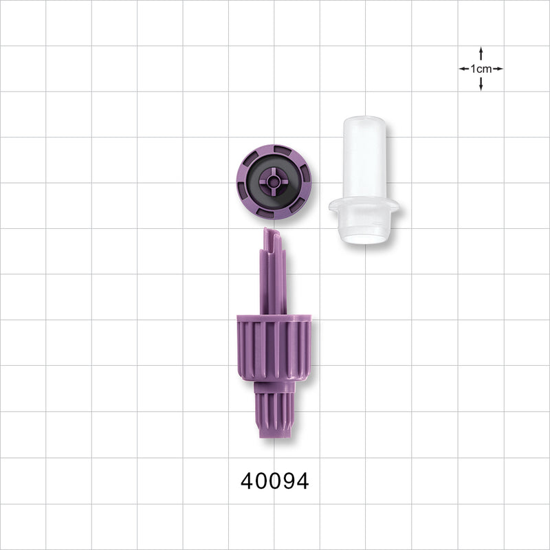 ENPlus Cross Spike, Non-Vented with Vented Cap - Fits 0.157 inch OD Tubing (4 mm) - 40094