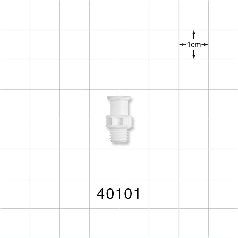 Threaded Connector, Female Luer Lock, White - 1/4"-28 UNF - 40101