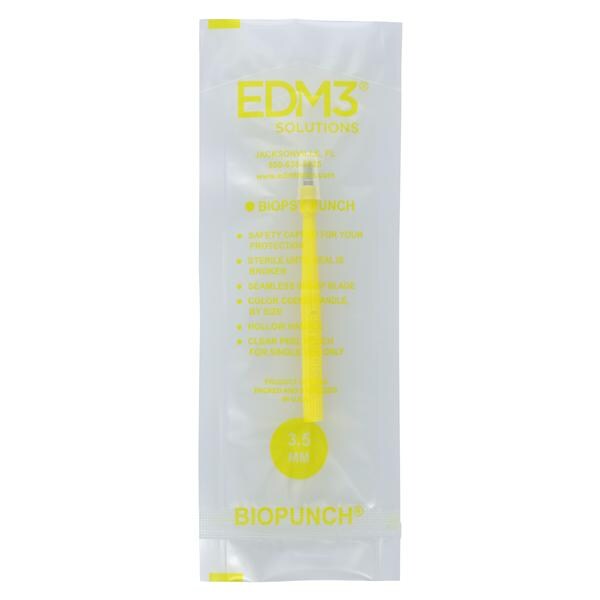 EDM3, LLC  Biopunch Biopsy Punch 3.5mm Stainless Steel Blade Sterile Disposable 25/Bx - BP35