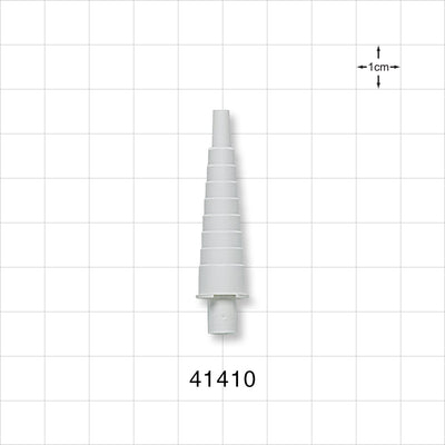 Straight Connector, Tubing Port, Stepped, Male Luer Slip, Natural - 0.161 inch ID/0.256 inch OD x 0.24 inch - 0.417 inch OD (4.1 mm/6.5 mm x 6.1 mm - 10.6 mm) - 41410