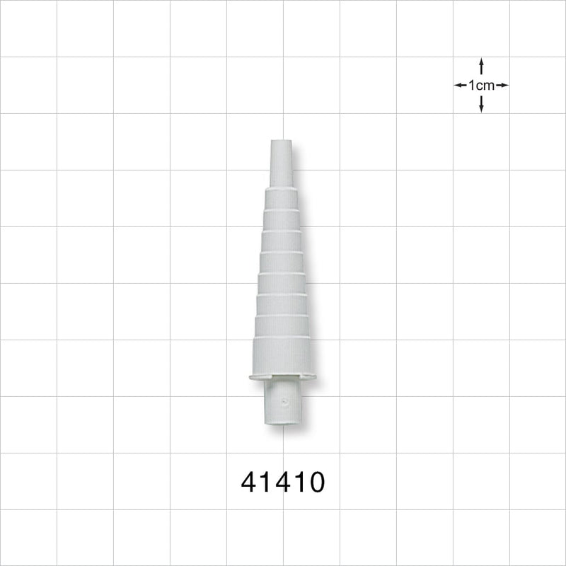 Straight Connector, Tubing Port, Stepped, Male Luer Slip, Natural - 0.161 inch ID/0.256 inch OD x 0.24 inch - 0.417 inch OD (4.1 mm/6.5 mm x 6.1 mm - 10.6 mm) - 41410