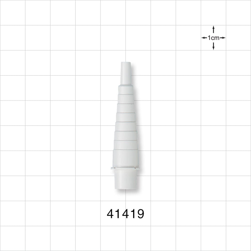 Straight Connector, Tubing Port, Stepped, Male Luer Slip, Natural - 0.209 inch ID/0.354 inch OD x 0.24 inch - 0.406 inch OD (5.3 mm/9 mm x 6.1 mm - 10.3 mm) - 41419
