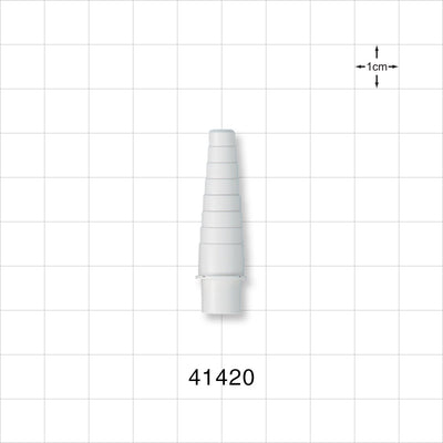 Straight Connector, Tubing Port, Stepped, Natural - 0.256 inch ID/0.354 inch OD x 0.24 inch - 0.406 inch OD (6.5 mm/9 mm x 6.1 mm - 10.3 mm) - 41420