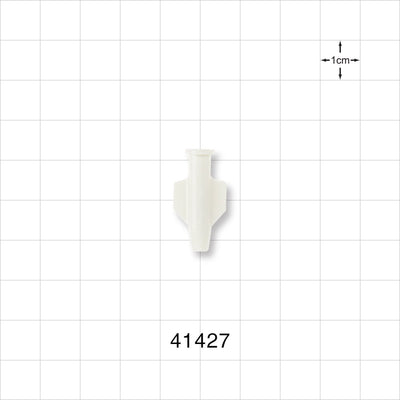 Female Luer Lock, Tubing Port, White - 6 FR (0.079 inches, 2.01 mm) - 41427