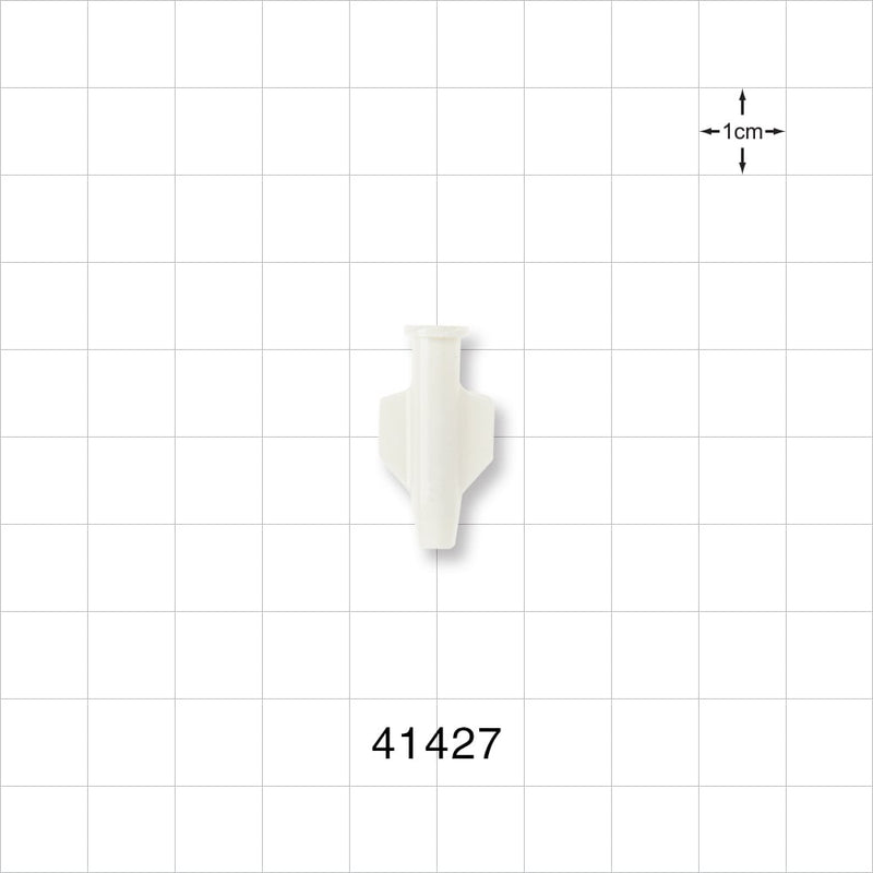 Female Luer Lock, Tubing Port, White - 6 FR (0.079 inches, 2.01 mm) - 41427