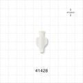 Female Luer Lock, Tubing Port, White - 8 FR (0.106 inch, 2.69 mm) - 41428