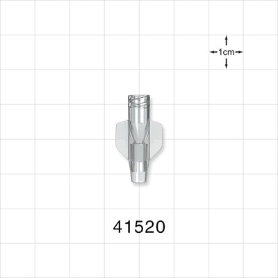 Female Luer Lock, Tubing Port, Clear - 6 FR (0.079 inches, 2.01 mm) - 41520