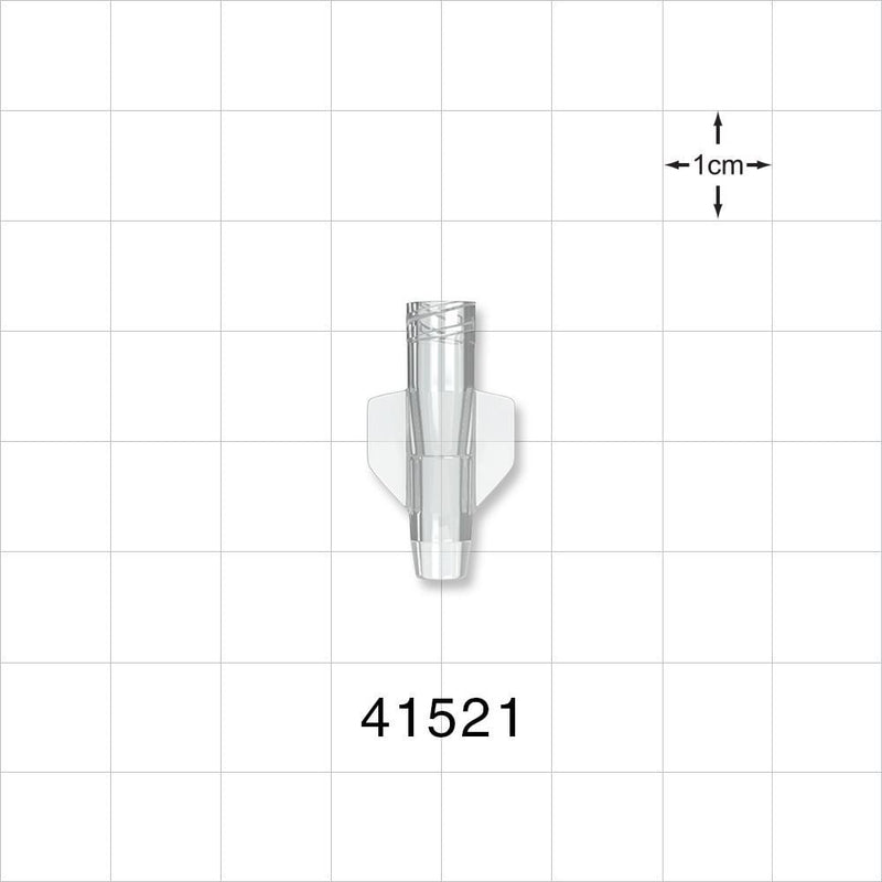 Female Luer Lock, Tubing Port, Clear - 8 FR (0.106 inch, 2.69 mm) - 41521