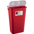 | Bemis Healthcare, Inc -Sentinel Sharps Container 11gal Red 16-1/2x11-13/16x22-1/2" Separate Round Opening Plastic Large Molded-In Handles Non-Sterile Translucent Hinge Lid/Separate Round Opening Lid 6/Case 111 030