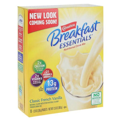 Nestle Healthcare Nutrition Carnation Instant Breakfast Nutritional Beverage High Vitamin/ Mineral French Vanilla 12.6oz Packet 10X6/Case - 5000053062