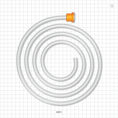 Molded Sanitary Flange Component, C-Flex 374 Tubing - 0.5 inch/0.75 inch Mini; 50A Durometer; 1/4 inch ID x 3/8 inch OD (0.25 inch x 0.375 inch, 6.35 mm x 9.53 mm) x 72 inch length (1829 mm) - 42011
