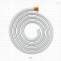 Molded Sanitary Flange Component, C-Flex 374 Tubing - 0.5 inch/0.75 inch Mini; 50A Durometer; 3/8 inch ID x 5/8 inch OD (0.375 inch x 0.625 inch, 9.53 mm x 15.88 mm) x 72 inch length (1829 mm) - 42012