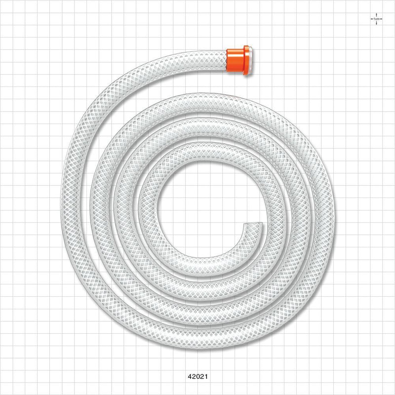 Molded Sanitary Flange Component, AdvantaSil™ APSH Braid-Reinforced Silicone Tubing - 0.5 inch/0.75 inch Mini; 50A Durometer; 3/8 inch ID x 5/8 inch OD (0.375 inch x 0.625 inch, 9.53 mm x 15.88 mm) x 72 inch length (1829 mm) - 42021