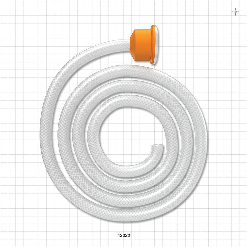 Molded Sanitary Flange Component, AdvantaSil™ APSH Braid-Reinforced Silicone Tubing - 1 inch/1.5 inch Standard; 50A Durometer; 3/8 inch ID x 5/8 inch OD (0.375 inch x 0.625 inch, 9.53 mm x 15.88 mm) x 72 inch length (1829 mm) - 42022