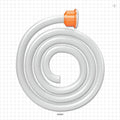 Molded Sanitary Flange Component, AdvantaSil™ APSH Braid-Reinforced Silicone Tubing - 1 inch/1.5 inch Standard; 50A Durometer; 1/2 inch ID x 3/4 inch OD (0.5 inch x 0.75 inch, 12.7 mm x 19.05 mm) x 72 inch length (1829 mm) - 42023