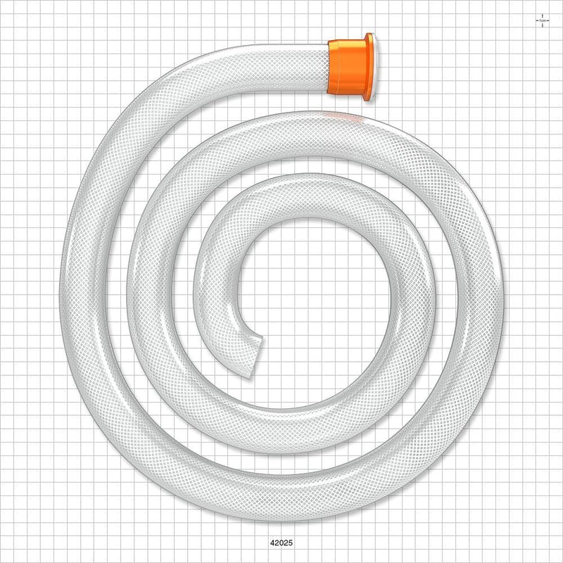 Molded Sanitary Flange Component, AdvantaSil™ APSH Braid-Reinforced Silicone Tubing - 1.5 inch Standard, 65A Durometer; 1 inch ID x 1 3/8 inch OD (1 inch x 1.375 inch, 25.4 mm x 34.92 mm) x 72 inch length (1829 mm) - 42025
