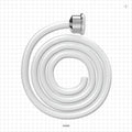 Molded Sanitary Flange Component, AdvantaSil™ APSH Braid-Reinforced Silicone Tubing - 1 inch/1.5 inch Standard; 50A Durometer; 3/8 inch ID x 5/8 inch OD (0.375 inch x 0.625 inch, 9.53 mm x 15.88 mm) x 72 inch length (1829 mm) - 42032