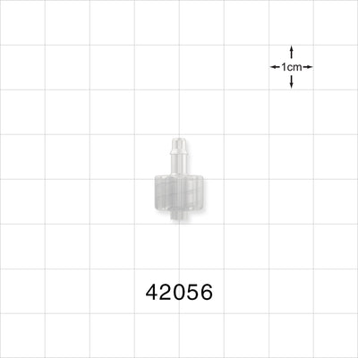 Male Luer Lock, Barbed, Natural - Fits 1/8 inch ID Tubing (0.125 inch, 3.18 mm) - 42056