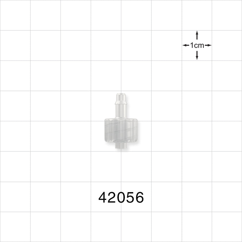 Male Luer Lock, Barbed, Natural - Fits 1/8 inch ID Tubing (0.125 inch, 3.18 mm) - 42056