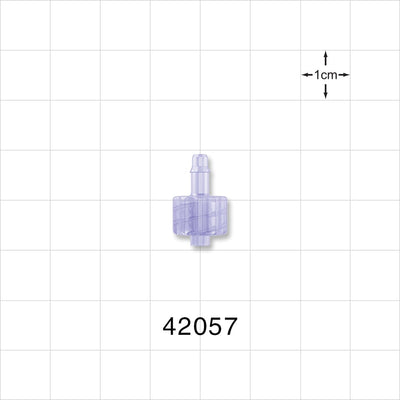 Male Luer Lock, Barbed, Clear - Fits 1/8 inch ID Tubing (0.125 inch, 3.18 mm) - 42057