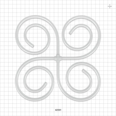 Molded Cross Component, Liveo™ Pharma-50 Tubing - All Sides: 50A Durometer; 1/8 inch ID x 1/4 inch OD (0.125 inch x 0.25 inch, 3.18 mm x 6.35 mm) x 18 inch length (457.2 mm) - 42061
