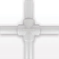 Molded Cross Component, Liveo™ Pharma-50 Tubing - All Sides: 50A Durometer; 1/4 inch ID x 3/8 inch OD (0.25 inch x 0.375 inch, 6.35 mm x 9.53 mm) x 18 inch length (457.2 mm) - 42062