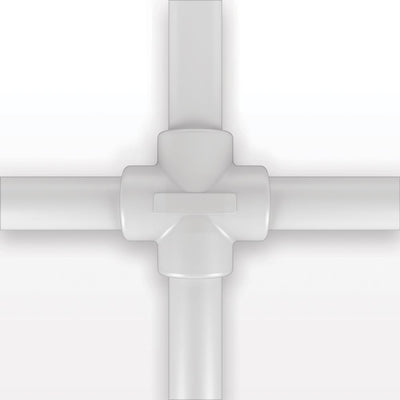 Molded Cross Component, Liveo™ Pharma-50 Tubing - All Sides: 50A Durometer; 1/4 inch ID x 3/8 inch OD (0.25 inch x 0.375 inch, 6.35 mm x 9.53 mm) x 18 inch length (457.2 mm) - 42062