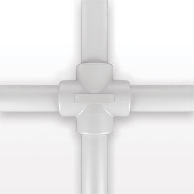 Molded Cross Component, Liveo™ Pharma-50 Tubing - All Sides: 50A Durometer; 3/8 inch ID x 5/8 inch OD (0.375 inch x 0.625 inch, 9.53 mm x 15.88 mm) x 18 inch length (457.2 mm) - 42063