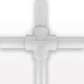 Molded Cross Component, Liveo™ Pharma-50 Tubing - All Sides: 50A Durometer; 3/4 inch ID x 1 inch OD (0.75 inch x 1 inch, 19.05 mm x 25.4 mm) x 18 inch length (457.2 mm) - 42065