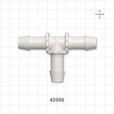 T Connector, Barbed, Natural - Fits 1/2 inch ID Tubing (0.5 inch, 12.7 mm) - 42066