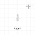 Threaded Connector, Barbed, White - Fits 1/8 inch ID Tubing (0.125 inch, 3.18 mm) Tapered 10-32 UNF - 42067