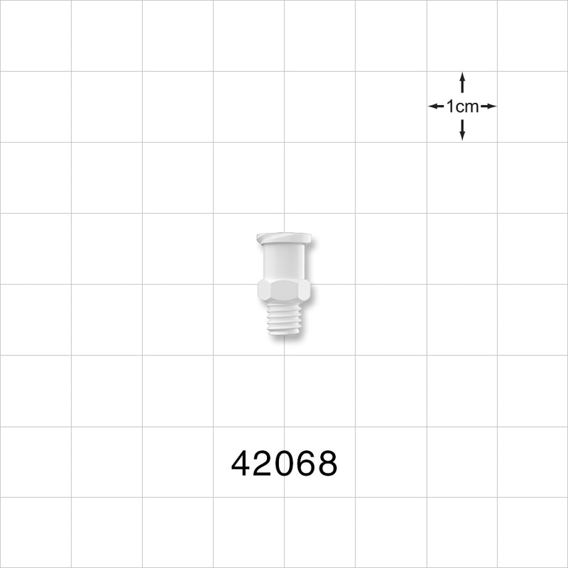 Threaded Connector, Female Luer Lock, White - 10-32 Tapered Thread - 42068