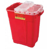 Becton-Dickinson -Sharps Container 9gal Red/Clear 11-3/4x17-3/4x18-1/2" Hinge Lid Plastic Large Double-Wall Handles Non-Sterile Each, 8 EA/CA 305615
