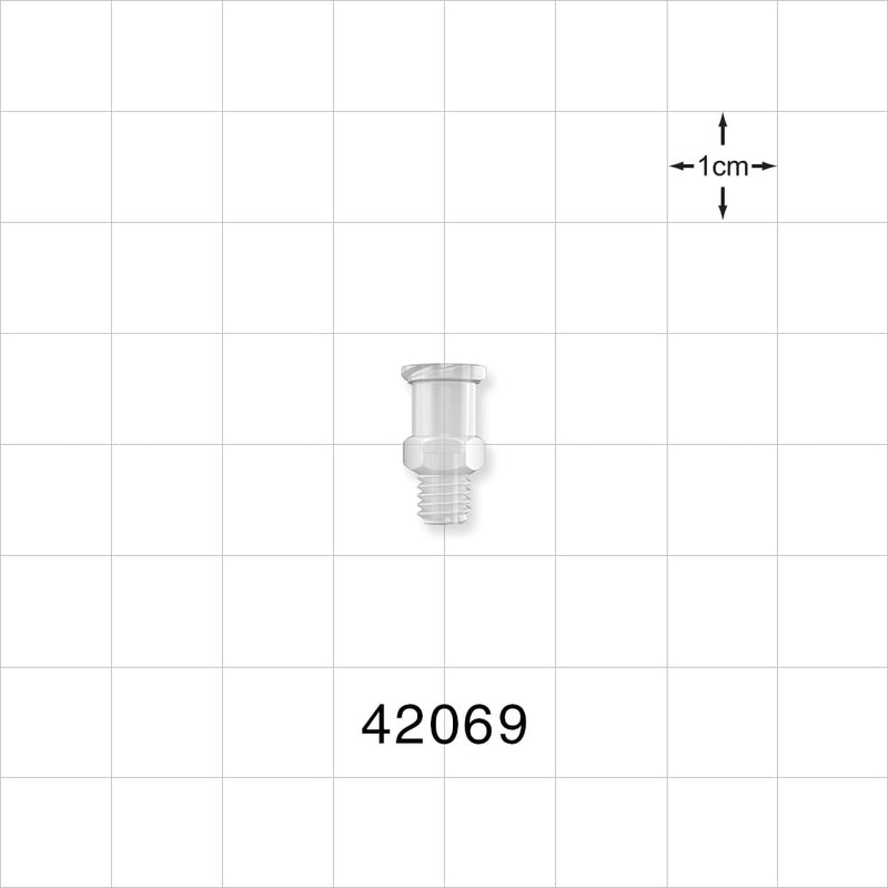 Threaded Connector, Female Luer Lock, Natural - 10-32 Tapered Thread - 42069