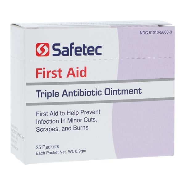Safetec Of America Inc Triple Antibiotic Ointment 0.9gm 25/Box, 36 BX/CA — SOA 53205