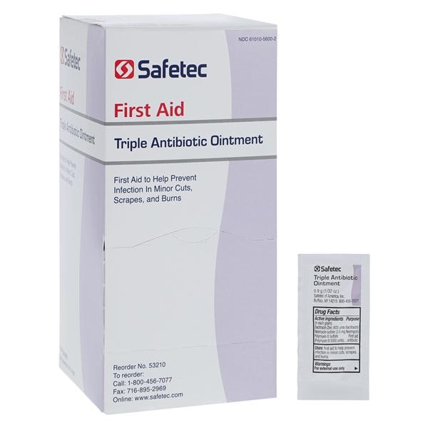 Safetec Of America Inc Triple Antibiotic Ointment 0.9gm 144/Box, 12 BX/CA — SOA 53210