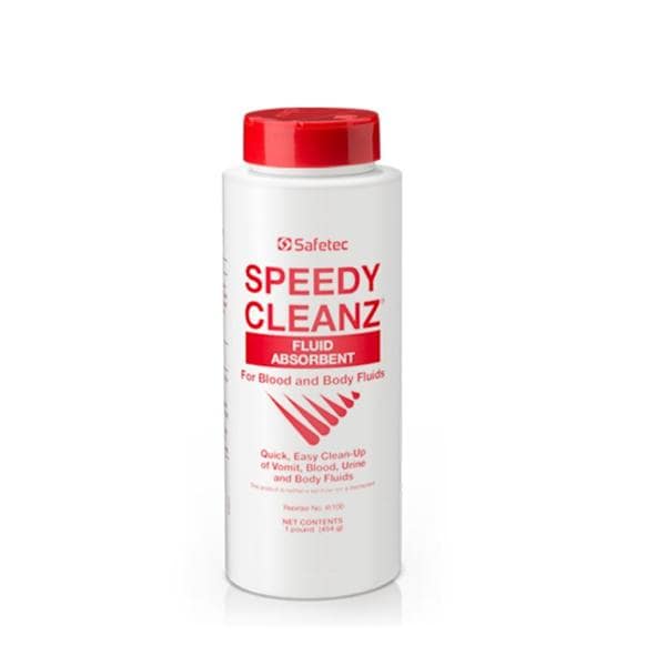 Safetec Of America Inc -Speedy Cleanz Spill Control Solidifier 16oz White Shaker Top Bottle Non-Sterile Absorbent Polymer 12/Case 41100