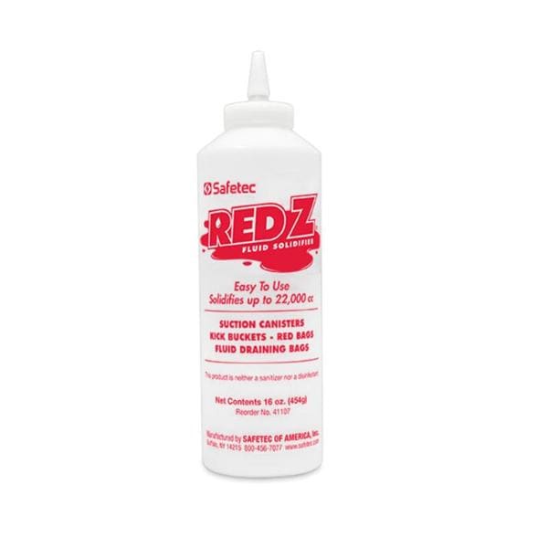 Safetec Of America Inc -Red Z Spill Control Solidifier 16oz White <22000cc Needle Nose Top Bottle Non-Sterile Absorbent Polymer 16oz/Bottle, 12 BT/CA SOA 41107