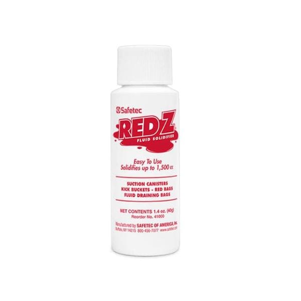Safetec Of America Inc -Red Z Spill Control Solidifier 2.2oz White <3000cc Needle Nose Top Bottle Non-Sterile Absorbent Polymer Each, 75 EA/CA SOA 41005