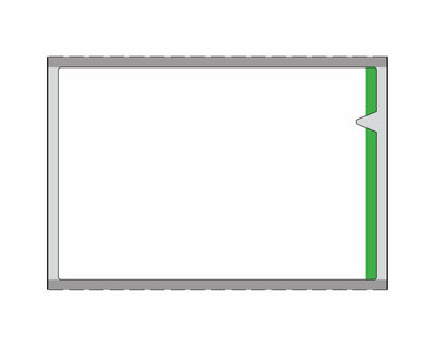 PDC V-Notch® Label Direct Thermal Paper Permanent 3/4" Core 1-7/8" X 1-1/4" White with Green 300 per Roll, 10 Rolls per Box | 430078-GREEN