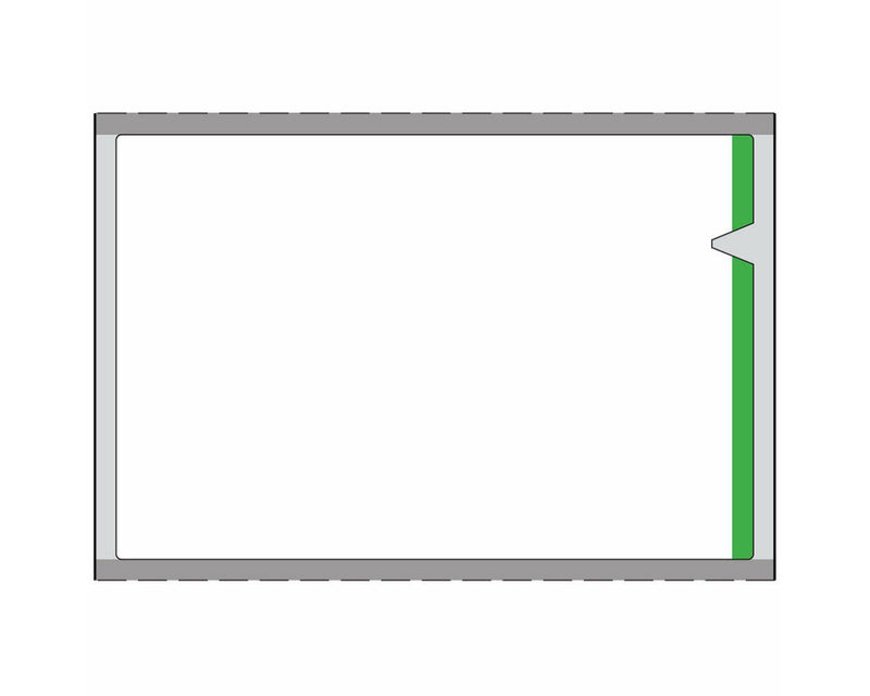 PDC V-Notch® Label Direct Thermal Paper Permanent 3/4" Core 1-7/8" X 1-1/4" White with Green 300 per Roll, 10 Rolls per Box | 430078-GREEN