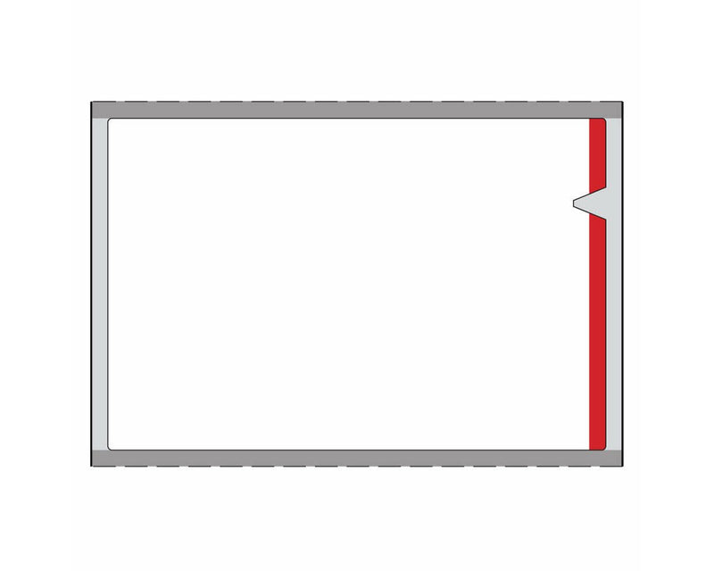 PDC V-Notch® Label Direct Thermal Paper Permanent 3/4" Core 1-7/8" x 1-1/4" White with Red 300 per Roll, 10 Rolls per Box | 430078-RED