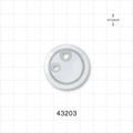 Drip Chamber Cover, Two Ports - Fits 1.18 inch Diameter Chamber (30 mm); 1 Port 0.264 inch – 0.25 inch ID (6.7 mm – 6.35 mm); 1 Port 0.209 inch – 0.197 inch ID (5.3 mm - 5 mm) - 43203