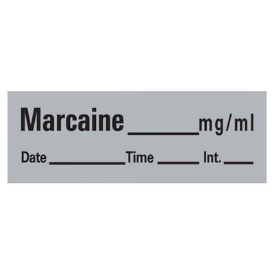 Precision Dynamics Corp. Anesthesia Label Marcaine mg/ml Gray 1/2x500" 333/Rl - AN-64