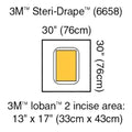 3M Medical Products Steri-Drape 30x30" Sterile Surgical Pouch Non-Fenestrated - 6658
