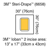 3M Medical Products Steri-Drape 30x30" Sterile Surgical Pouch Non-Fenestrated - 6658