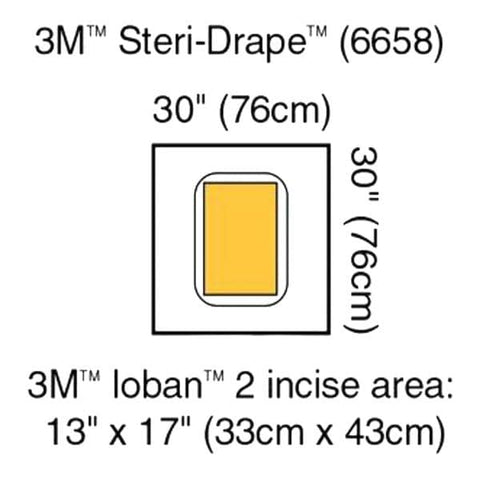 3M Medical Products Steri-Drape 30x30" Sterile Surgical Pouch Non-Fenestrated - 6658